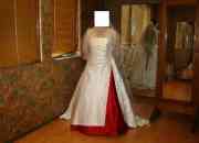 Vestido novia en blanco y rojo, usado segunda mano  Chile