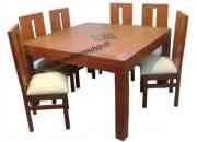 Comedor mesa cuadrada 130x130, 8 sillas, mueble c… segunda mano  Chile