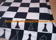 Exclusivo cubrecama ajedrez 1,5 plazas, usado segunda mano  Chile