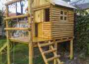 Juegos infantiles casita club de madera en altura, usado segunda mano  Chile