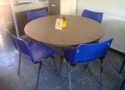 Mesa de reunion redonda con 4 sillas nuevas, usado segunda mano  Chile