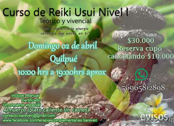 Curso De Reiki Usui Nivel I Quilpu En Quilpu Cursos Clases