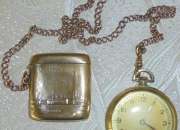 Antiguo reloj bolsillo lanco suiza c/cadena encha…, usado segunda mano  Chile